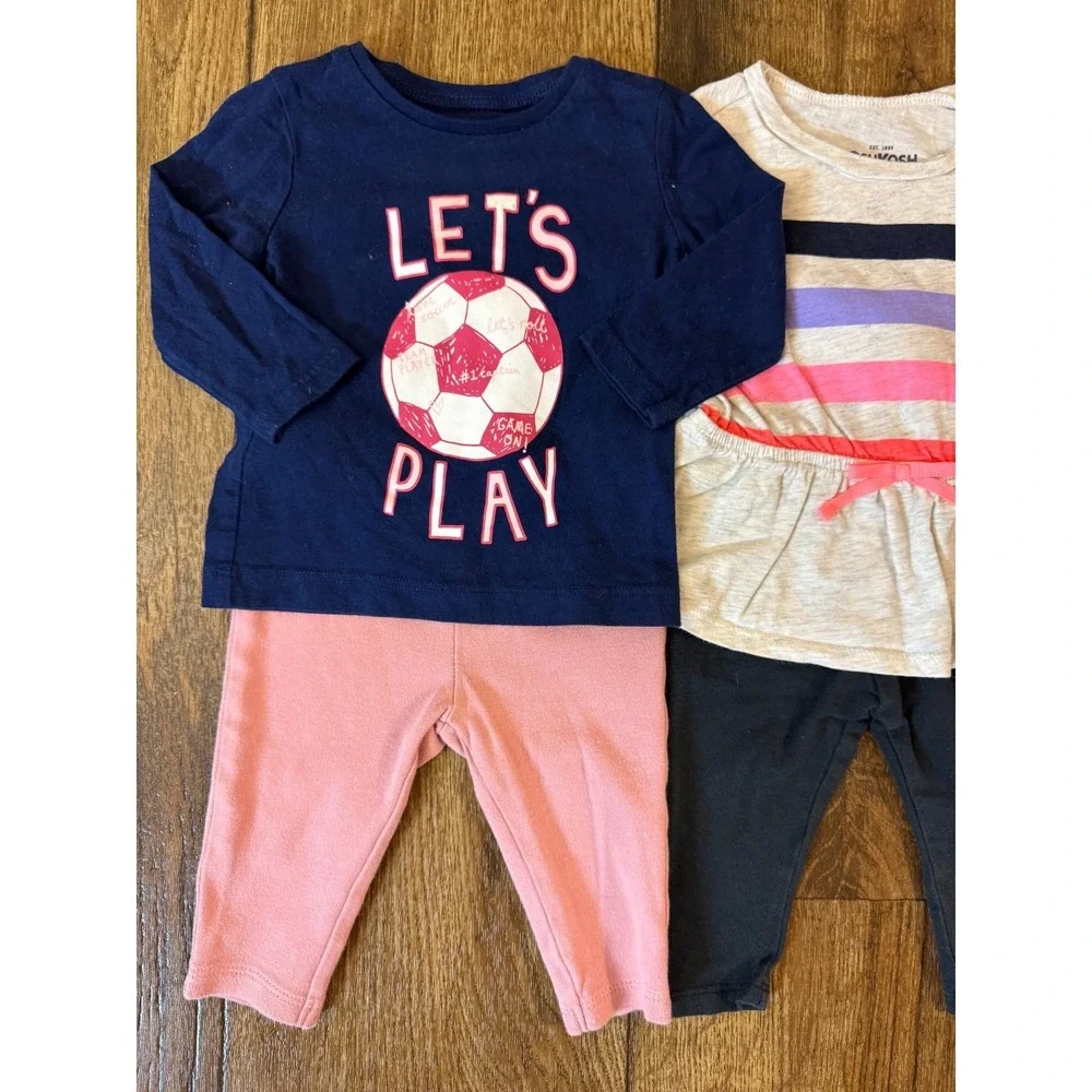 Baby Girl Outfits 6 Months Long Sleeved Shirts Pants Leggings Clothes Ruffle Lot - Picture 5 of 14